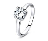 Round CZ Silver Rings SCR-8-01